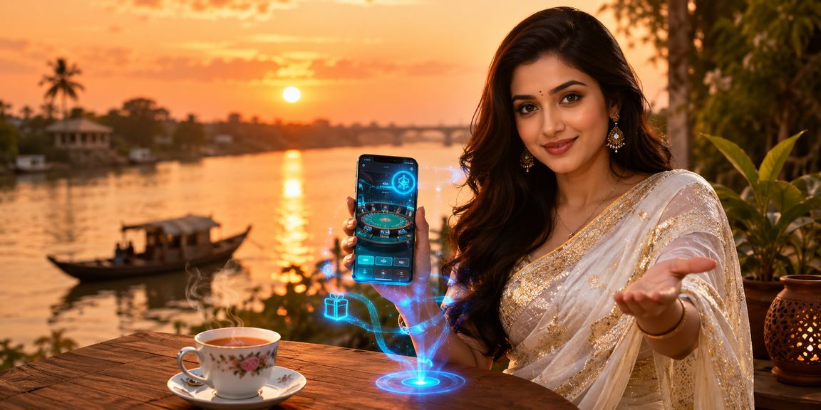 বগুড়ায় শাড়ি পরিহিত একজন নারী মোবাইলে 8777bet apk login ক্যাসিনো প্ল্যাটফর্ম ব্যবহার করছেন